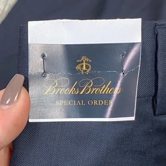 BROOKS BROTHERS Wool Hand Tailored Pants 38 Waist Navy Blue NWT's